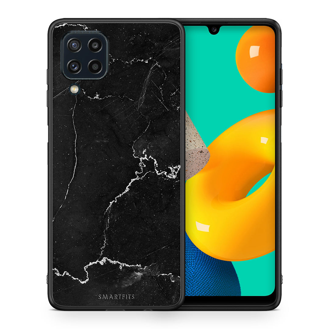 Θήκη Samsung M32 4G Marble Black από τη Smartfits με σχέδιο στο πίσω μέρος και μαύρο περίβλημα | Samsung M32 4G Marble Black case with colorful back and black bezels