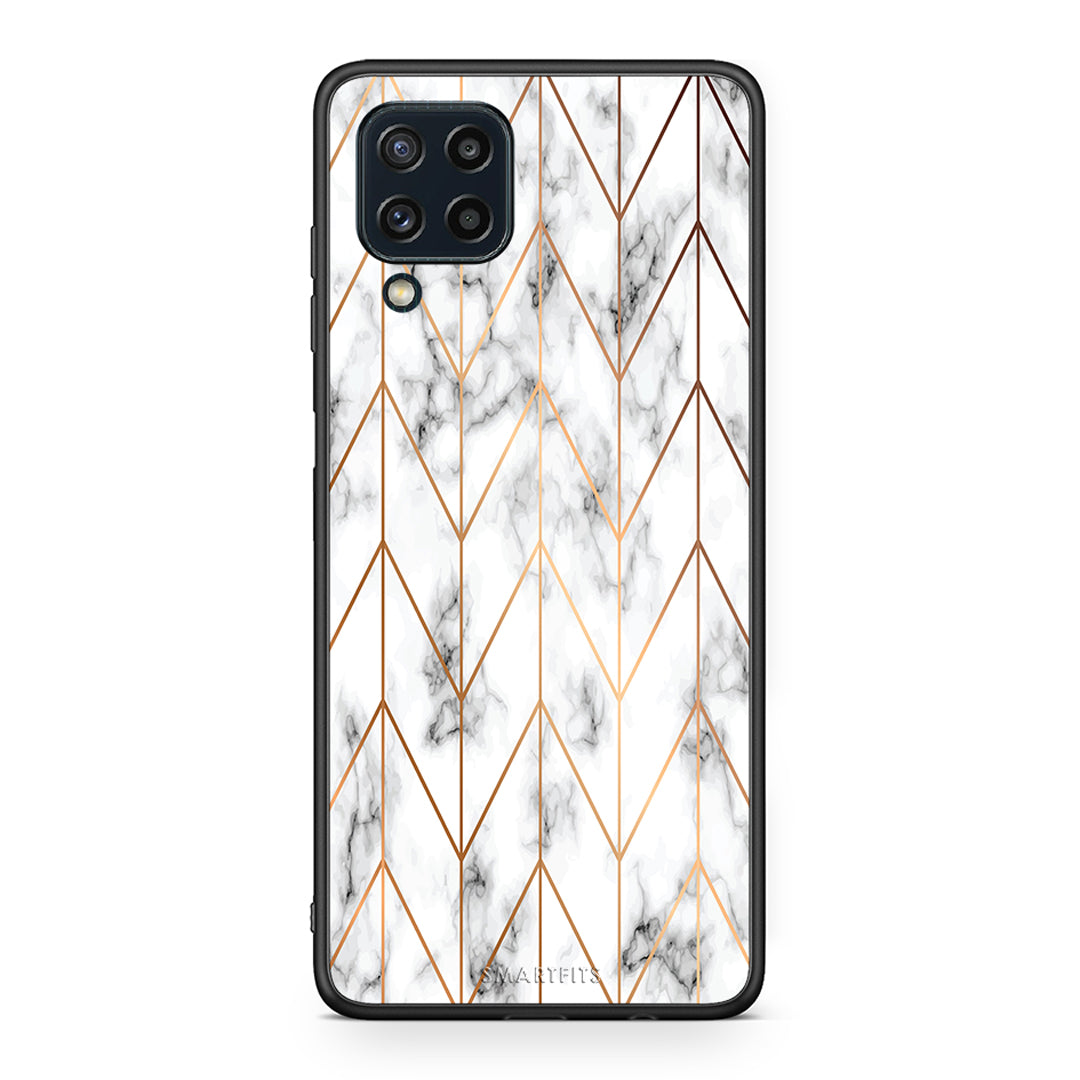 44 - Samsung M32 4G Gold Geometric Marble case, cover, bumper