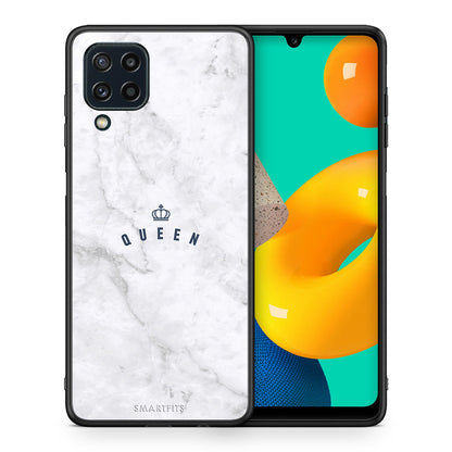 Θήκη Samsung M32 4G Queen Marble από τη Smartfits με σχέδιο στο πίσω μέρος και μαύρο περίβλημα | Samsung M32 4G Queen Marble case with colorful back and black bezels