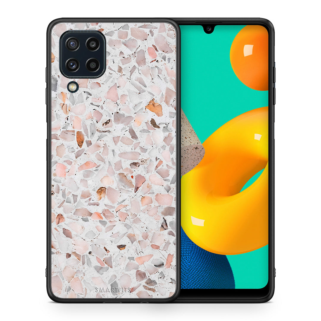 Θήκη Samsung M32 4G Marble Terrazzo από τη Smartfits με σχέδιο στο πίσω μέρος και μαύρο περίβλημα | Samsung M32 4G Marble Terrazzo case with colorful back and black bezels