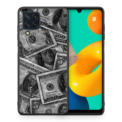 Θήκη Samsung M32 4G Money Dollars από τη Smartfits με σχέδιο στο πίσω μέρος και μαύρο περίβλημα | Samsung M32 4G Money Dollars case with colorful back and black bezels