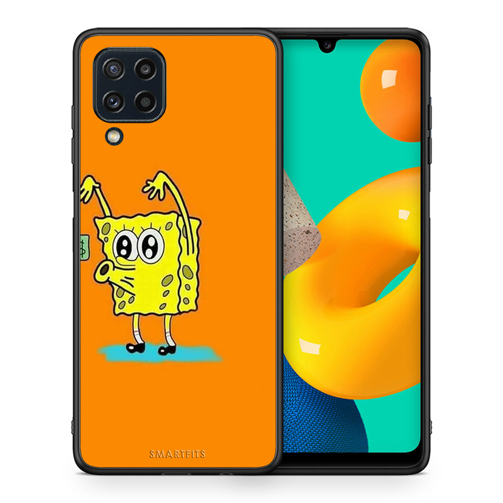 Θήκη Αγίου Βαλεντίνου Samsung M32 4G No Money 2 από τη Smartfits με σχέδιο στο πίσω μέρος και μαύρο περίβλημα | Samsung M32 4G No Money 2 case with colorful back and black bezels