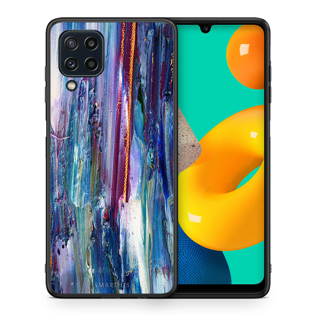 Θήκη Samsung M32 4G Winter Paint από τη Smartfits με σχέδιο στο πίσω μέρος και μαύρο περίβλημα | Samsung M32 4G Winter Paint case with colorful back and black bezels