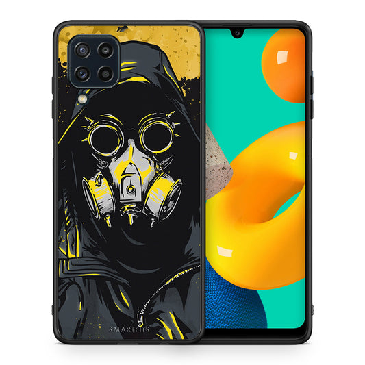 Θήκη Samsung M32 4G Mask PopArt από τη Smartfits με σχέδιο στο πίσω μέρος και μαύρο περίβλημα | Samsung M32 4G Mask PopArt case with colorful back and black bezels