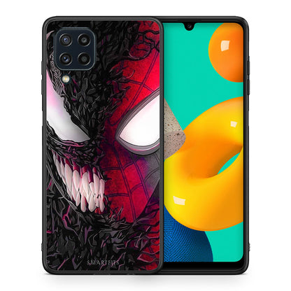 Θήκη Samsung M32 4G SpiderVenom PopArt από τη Smartfits με σχέδιο στο πίσω μέρος και μαύρο περίβλημα | Samsung M32 4G SpiderVenom PopArt case with colorful back and black bezels