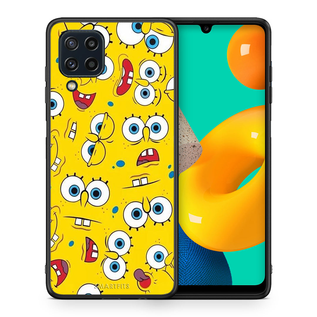 Θήκη Samsung M32 4G Sponge PopArt από τη Smartfits με σχέδιο στο πίσω μέρος και μαύρο περίβλημα | Samsung M32 4G Sponge PopArt case with colorful back and black bezels