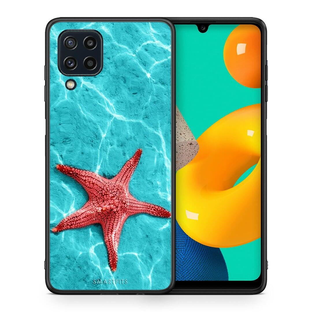 Θήκη Samsung M32 4G Red Starfish από τη Smartfits με σχέδιο στο πίσω μέρος και μαύρο περίβλημα | Samsung M32 4G Red Starfish case with colorful back and black bezels