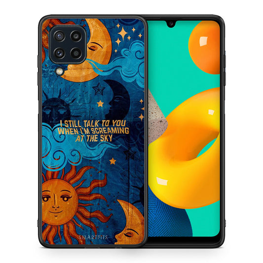 Θήκη Samsung M32 4G Screaming Sky από τη Smartfits με σχέδιο στο πίσω μέρος και μαύρο περίβλημα | Samsung M32 4G Screaming Sky case with colorful back and black bezels