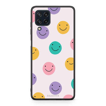 Samsung M32 4G Smiley Faces θήκη από τη Smartfits με σχέδιο στο πίσω μέρος και μαύρο περίβλημα | Smartphone case with colorful back and black bezels by Smartfits