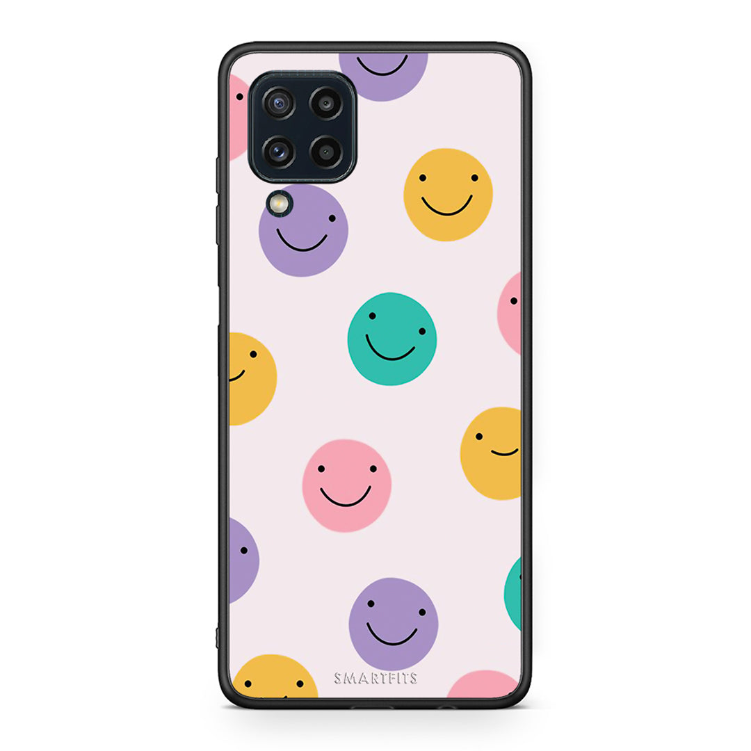 Samsung M32 4G Smiley Faces θήκη από τη Smartfits με σχέδιο στο πίσω μέρος και μαύρο περίβλημα | Smartphone case with colorful back and black bezels by Smartfits