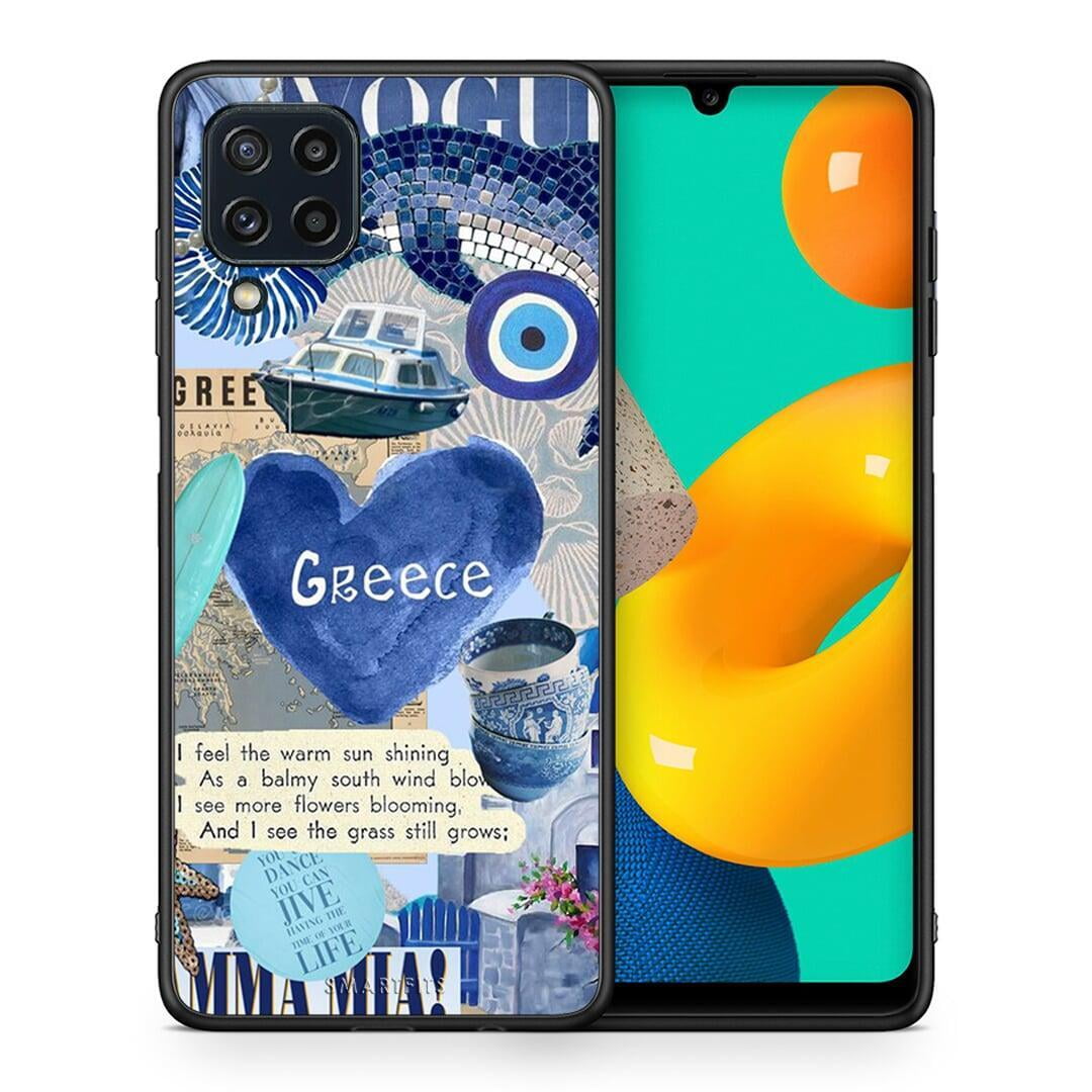Θήκη Samsung M32 4G Summer In Greece από τη Smartfits με σχέδιο στο πίσω μέρος και μαύρο περίβλημα | Samsung M32 4G Summer In Greece case with colorful back and black bezels