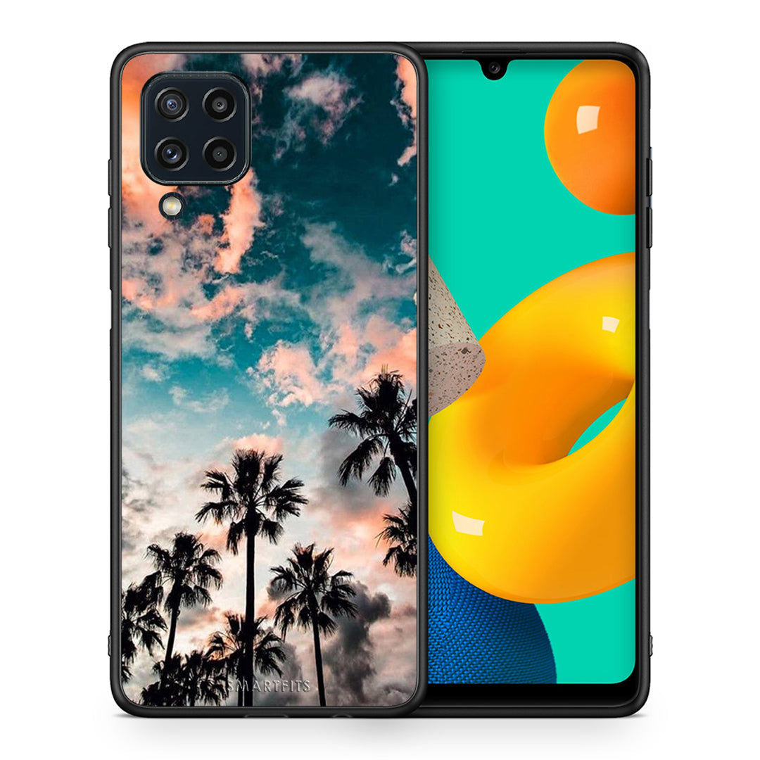 Θήκη Samsung M32 4G Sky Summer από τη Smartfits με σχέδιο στο πίσω μέρος και μαύρο περίβλημα | Samsung M32 4G Sky Summer case with colorful back and black bezels