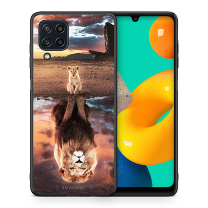 Θήκη Αγίου Βαλεντίνου Samsung M32 4G Sunset Dreams από τη Smartfits με σχέδιο στο πίσω μέρος και μαύρο περίβλημα | Samsung M32 4G Sunset Dreams case with colorful back and black bezels