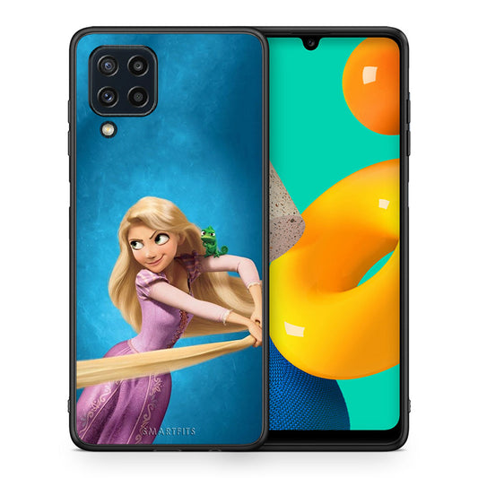 Θήκη Αγίου Βαλεντίνου Samsung M32 4G Tangled 2 από τη Smartfits με σχέδιο στο πίσω μέρος και μαύρο περίβλημα | Samsung M32 4G Tangled 2 case with colorful back and black bezels