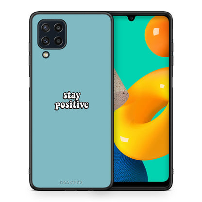 Θήκη Samsung M32 4G Positive Text από τη Smartfits με σχέδιο στο πίσω μέρος και μαύρο περίβλημα | Samsung M32 4G Positive Text case with colorful back and black bezels
