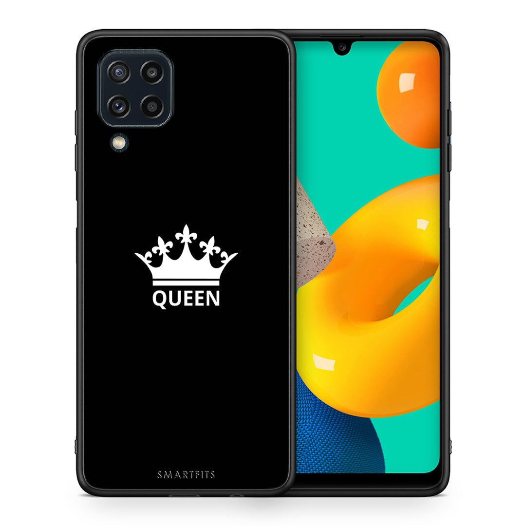 Θήκη Samsung M32 4G Queen Valentine από τη Smartfits με σχέδιο στο πίσω μέρος και μαύρο περίβλημα | Samsung M32 4G Queen Valentine case with colorful back and black bezels