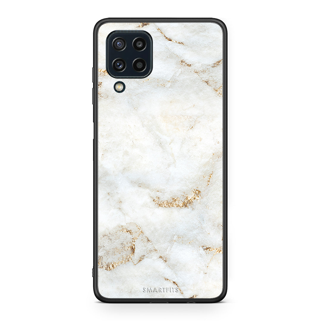 Samsung M32 4G White Gold Marble θήκη από τη Smartfits με σχέδιο στο πίσω μέρος και μαύρο περίβλημα | Smartphone case with colorful back and black bezels by Smartfits