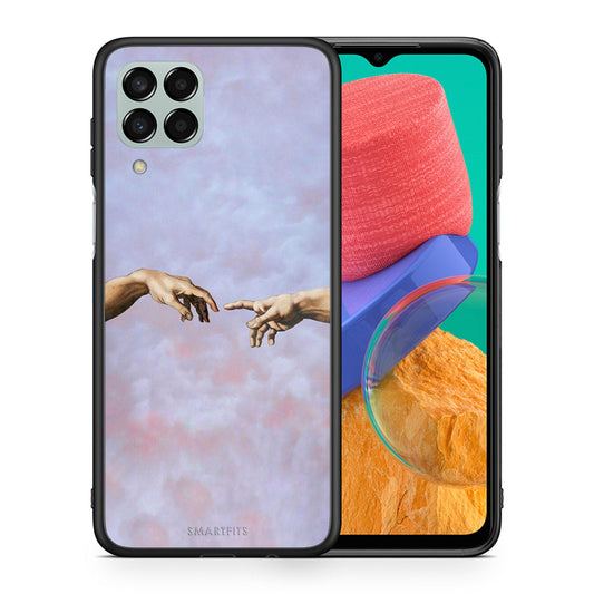 Θήκη Samsung M33 Adam Hand από τη Smartfits με σχέδιο στο πίσω μέρος και μαύρο περίβλημα | Samsung M33 Adam Hand case with colorful back and black bezels
