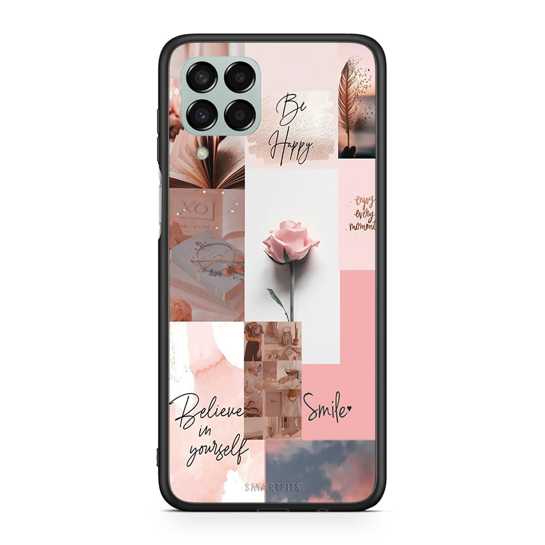 Samsung M33 Aesthetic Collage θήκη από τη Smartfits με σχέδιο στο πίσω μέρος και μαύρο περίβλημα | Smartphone case with colorful back and black bezels by Smartfits