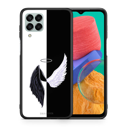 Θήκη Samsung M33 Angels Demons από τη Smartfits με σχέδιο στο πίσω μέρος και μαύρο περίβλημα | Samsung M33 Angels Demons case with colorful back and black bezels