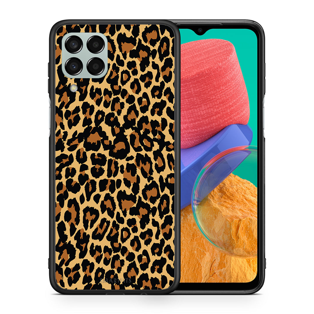 Θήκη Samsung M33 Leopard Animal από τη Smartfits με σχέδιο στο πίσω μέρος και μαύρο περίβλημα | Samsung M33 Leopard Animal case with colorful back and black bezels