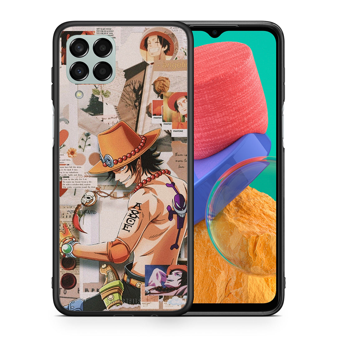 Θήκη Samsung M33 Anime Collage από τη Smartfits με σχέδιο στο πίσω μέρος και μαύρο περίβλημα | Samsung M33 Anime Collage case with colorful back and black bezels