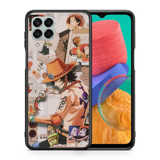 Θήκη Samsung M33 Anime Collage από τη Smartfits με σχέδιο στο πίσω μέρος και μαύρο περίβλημα | Samsung M33 Anime Collage case with colorful back and black bezels