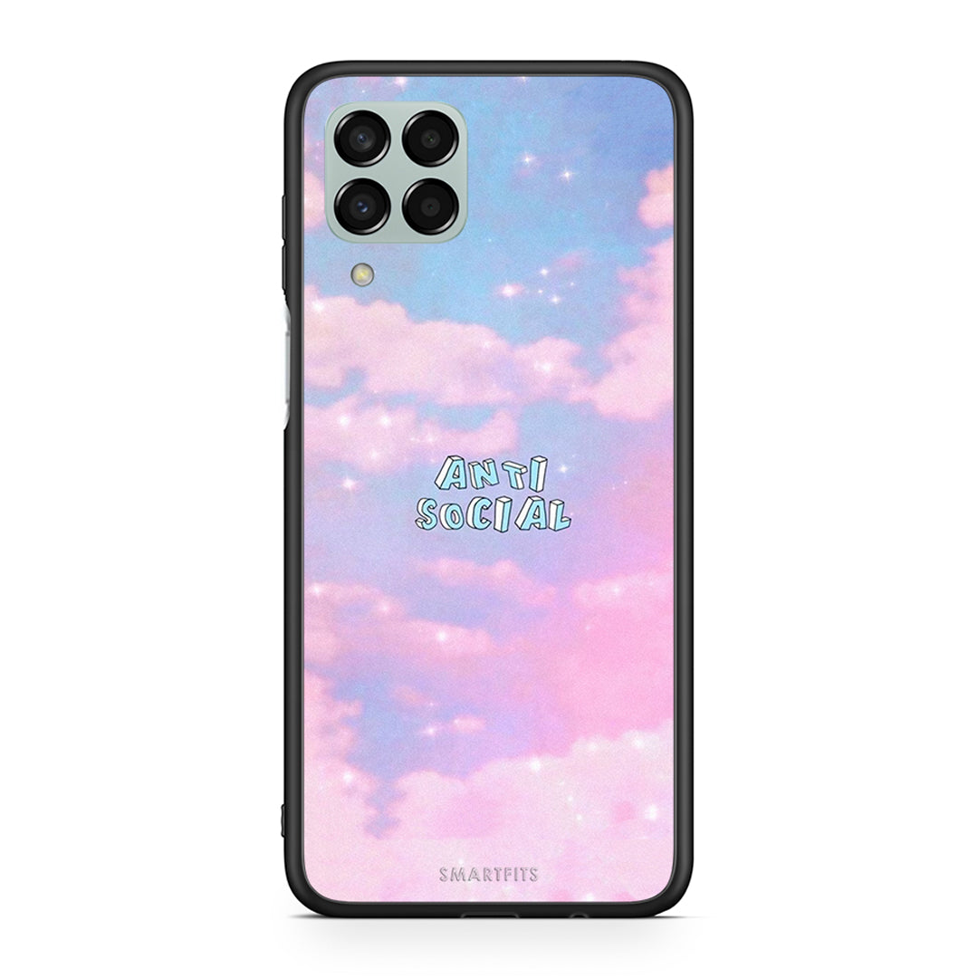 Samsung M33 Anti Social Θήκη Αγίου Βαλεντίνου από τη Smartfits με σχέδιο στο πίσω μέρος και μαύρο περίβλημα | Smartphone case with colorful back and black bezels by Smartfits