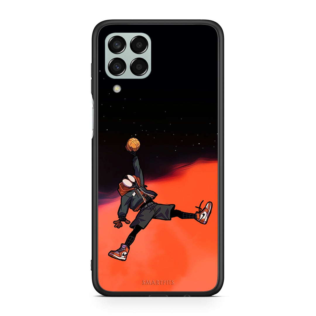 Samsung M33 Basketball Hero θήκη από τη Smartfits με σχέδιο στο πίσω μέρος και μαύρο περίβλημα | Smartphone case with colorful back and black bezels by Smartfits