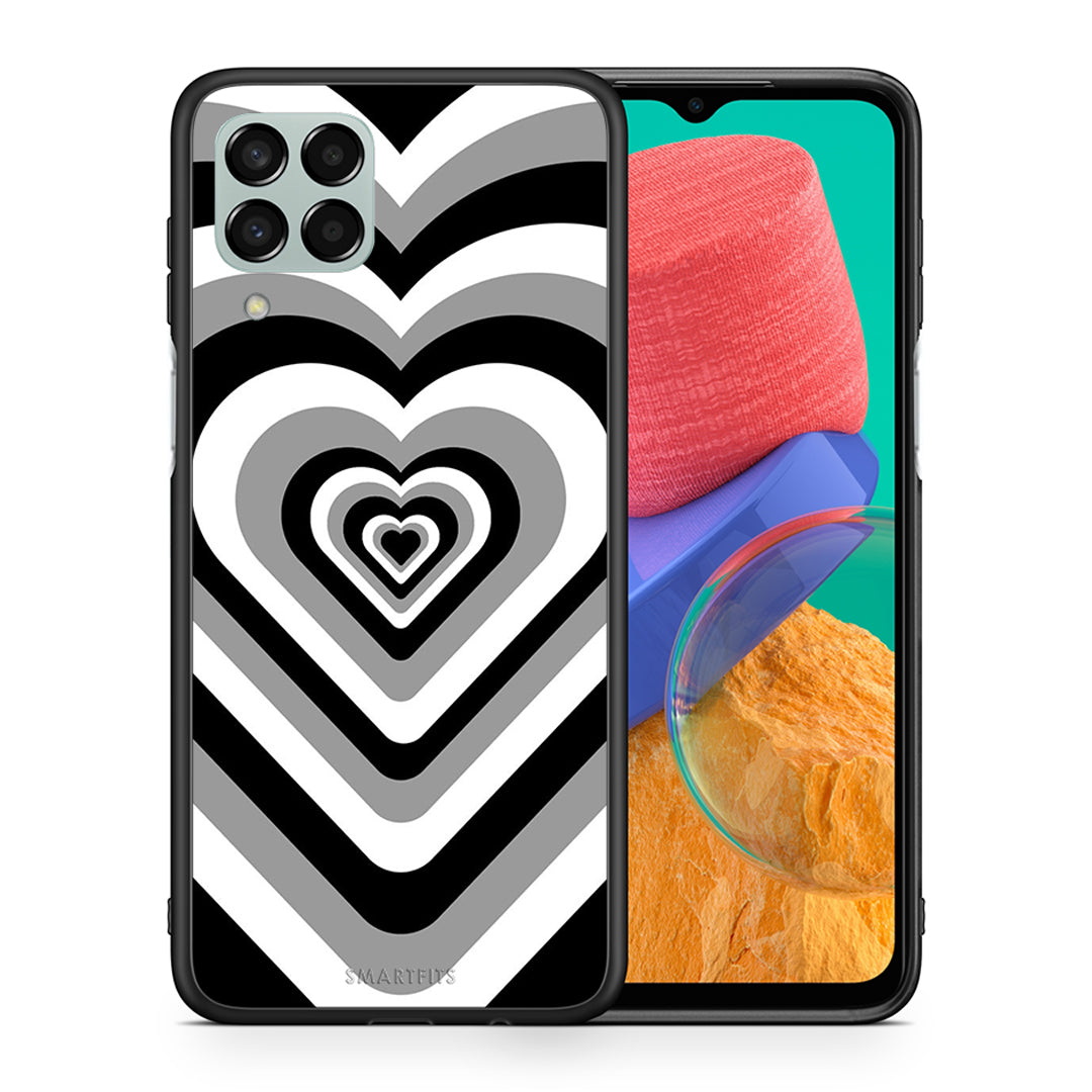 Θήκη Samsung M33 Black Hearts από τη Smartfits με σχέδιο στο πίσω μέρος και μαύρο περίβλημα | Samsung M33 Black Hearts case with colorful back and black bezels