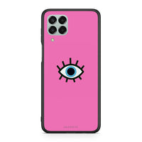 Thumbnail for Samsung M33 Blue Eye Pink θήκη από τη Smartfits με σχέδιο στο πίσω μέρος και μαύρο περίβλημα | Smartphone case with colorful back and black bezels by Smartfits