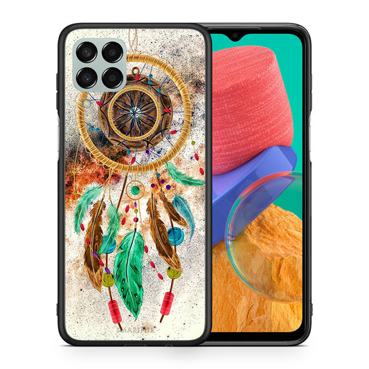 Θήκη Samsung M33 DreamCatcher Boho από τη Smartfits με σχέδιο στο πίσω μέρος και μαύρο περίβλημα | Samsung M33 DreamCatcher Boho case with colorful back and black bezels