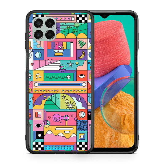 Θήκη Samsung M33 Bubbles Soap από τη Smartfits με σχέδιο στο πίσω μέρος και μαύρο περίβλημα | Samsung M33 Bubbles Soap case with colorful back and black bezels