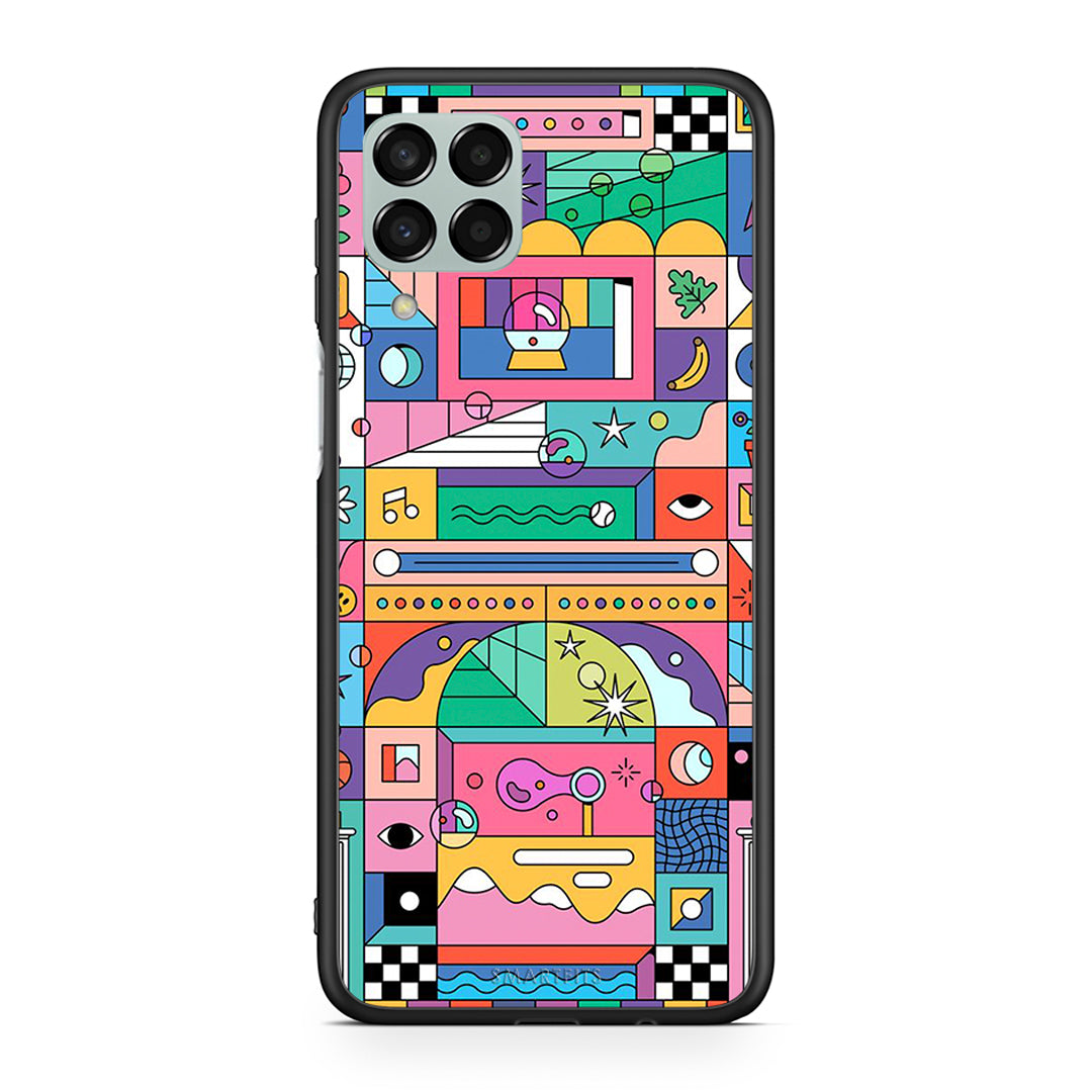 Samsung M33 Bubbles Soap θήκη από τη Smartfits με σχέδιο στο πίσω μέρος και μαύρο περίβλημα | Smartphone case with colorful back and black bezels by Smartfits