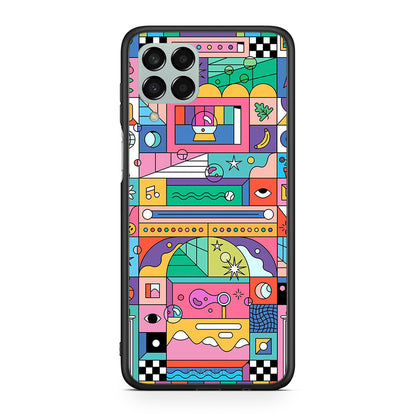 Samsung M33 Bubbles Soap θήκη από τη Smartfits με σχέδιο στο πίσω μέρος και μαύρο περίβλημα | Smartphone case with colorful back and black bezels by Smartfits