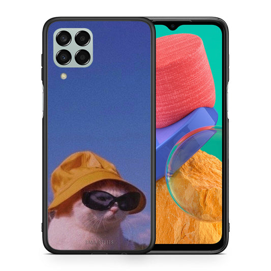 Θήκη Samsung M33 Cat Diva από τη Smartfits με σχέδιο στο πίσω μέρος και μαύρο περίβλημα | Samsung M33 Cat Diva case with colorful back and black bezels