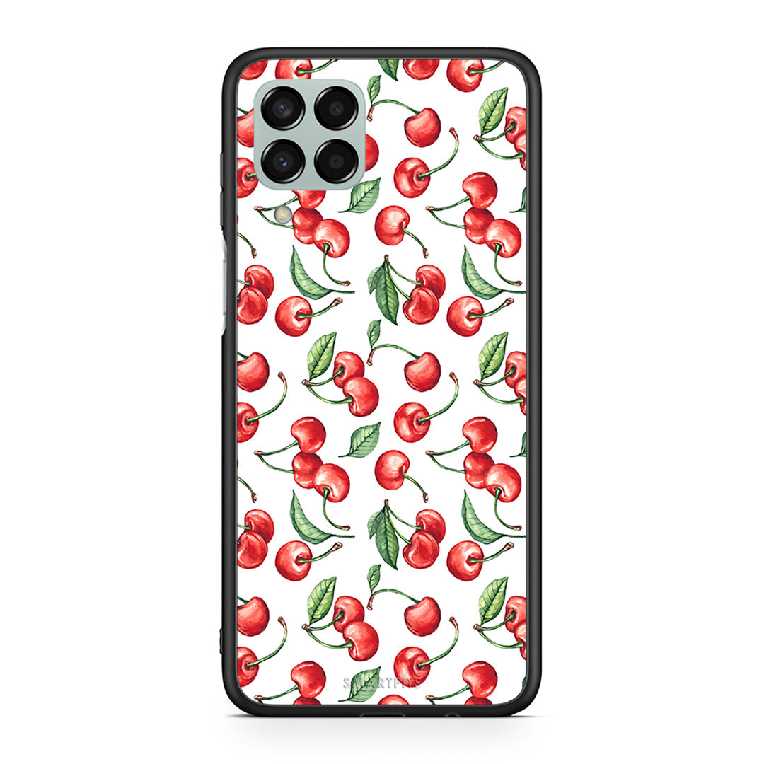 Samsung M33 Cherry Summer θήκη από τη Smartfits με σχέδιο στο πίσω μέρος και μαύρο περίβλημα | Smartphone case with colorful back and black bezels by Smartfits