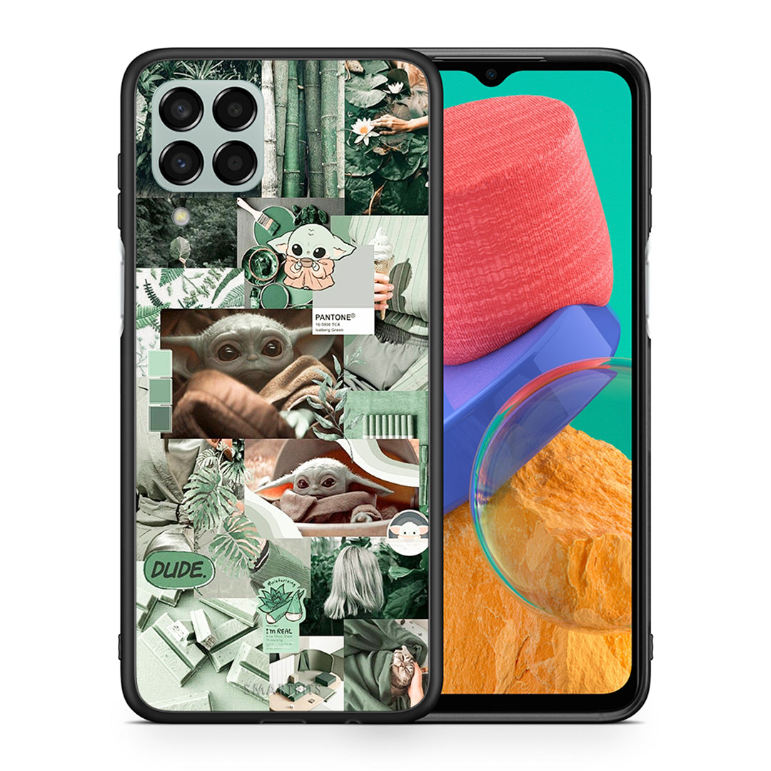 Θήκη Αγίου Βαλεντίνου Samsung M33 Collage Dude από τη Smartfits με σχέδιο στο πίσω μέρος και μαύρο περίβλημα | Samsung M33 Collage Dude case with colorful back and black bezels