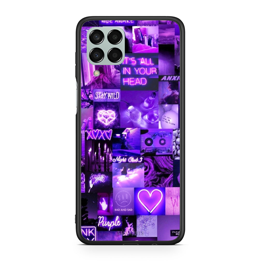 Samsung M33 Collage Stay Wild Θήκη Αγίου Βαλεντίνου από τη Smartfits με σχέδιο στο πίσω μέρος και μαύρο περίβλημα | Smartphone case with colorful back and black bezels by Smartfits