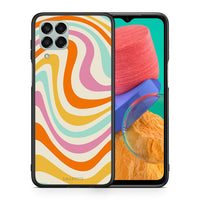 Thumbnail for Θήκη Samsung M33 Colourful Waves από τη Smartfits με σχέδιο στο πίσω μέρος και μαύρο περίβλημα | Samsung M33 Colourful Waves case with colorful back and black bezels