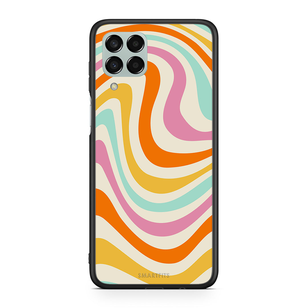 Samsung M33 Colourful Waves θήκη από τη Smartfits με σχέδιο στο πίσω μέρος και μαύρο περίβλημα | Smartphone case with colorful back and black bezels by Smartfits
