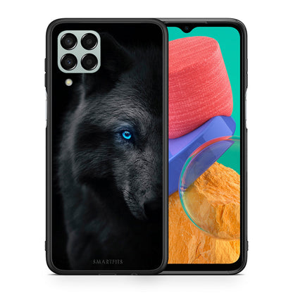 Θήκη Samsung M33 Dark Wolf από τη Smartfits με σχέδιο στο πίσω μέρος και μαύρο περίβλημα | Samsung M33 Dark Wolf case with colorful back and black bezels