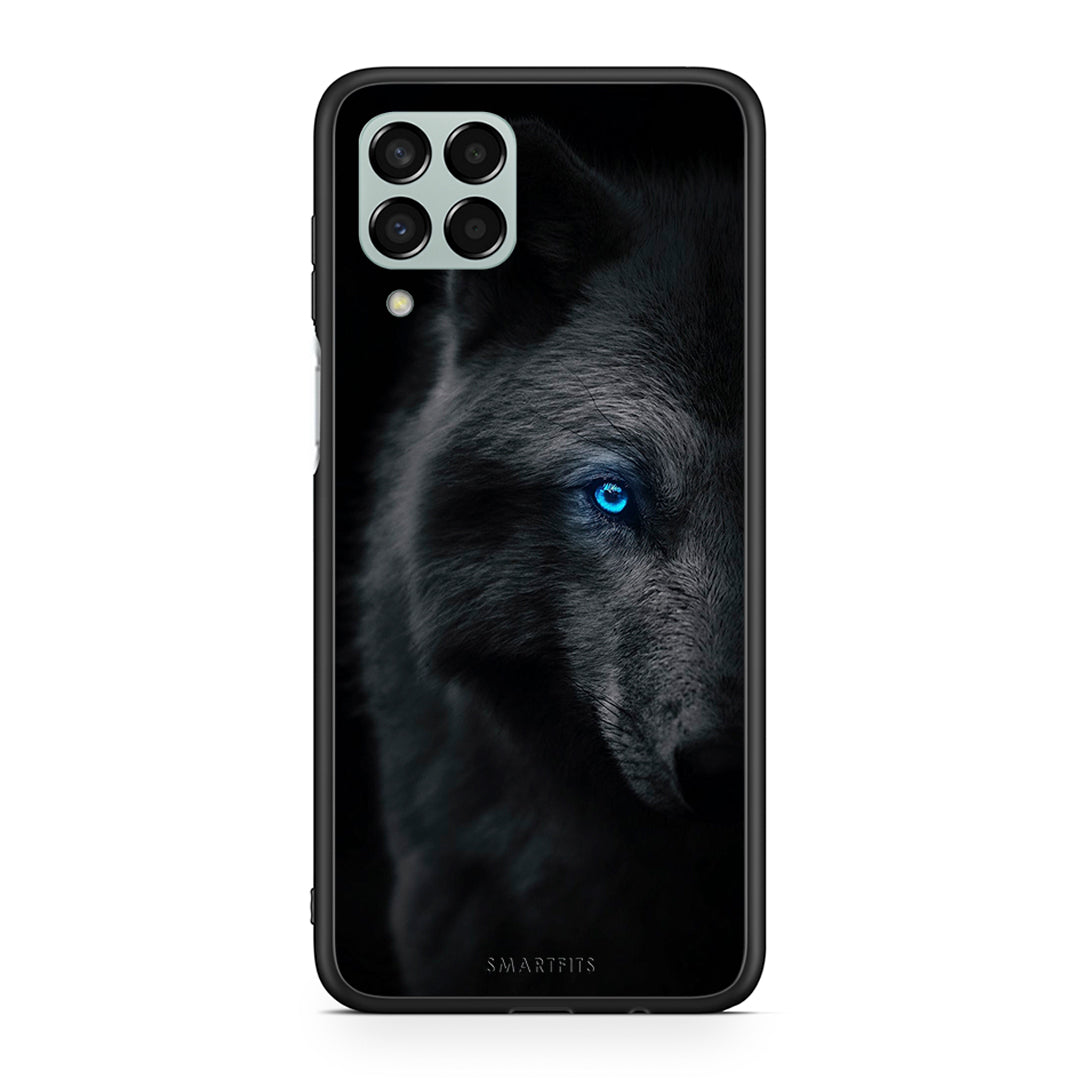 Samsung M33 Dark Wolf θήκη από τη Smartfits με σχέδιο στο πίσω μέρος και μαύρο περίβλημα | Smartphone case with colorful back and black bezels by Smartfits