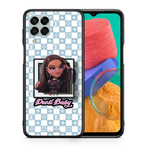 Θήκη Αγίου Βαλεντίνου Samsung M33 Devil Baby από τη Smartfits με σχέδιο στο πίσω μέρος και μαύρο περίβλημα | Samsung M33 Devil Baby case with colorful back and black bezels