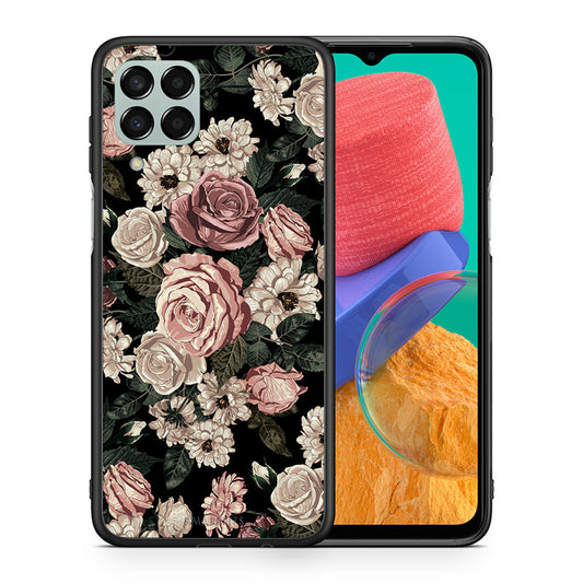 Θήκη Samsung M33 Wild Roses Flower από τη Smartfits με σχέδιο στο πίσω μέρος και μαύρο περίβλημα | Samsung M33 Wild Roses Flower case with colorful back and black bezels
