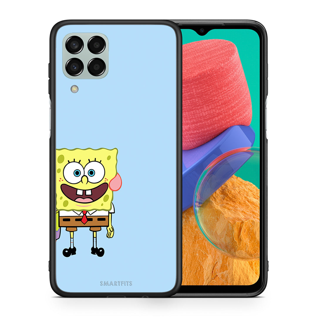 Θήκη Samsung M33 Friends Bob από τη Smartfits με σχέδιο στο πίσω μέρος και μαύρο περίβλημα | Samsung M33 Friends Bob case with colorful back and black bezels