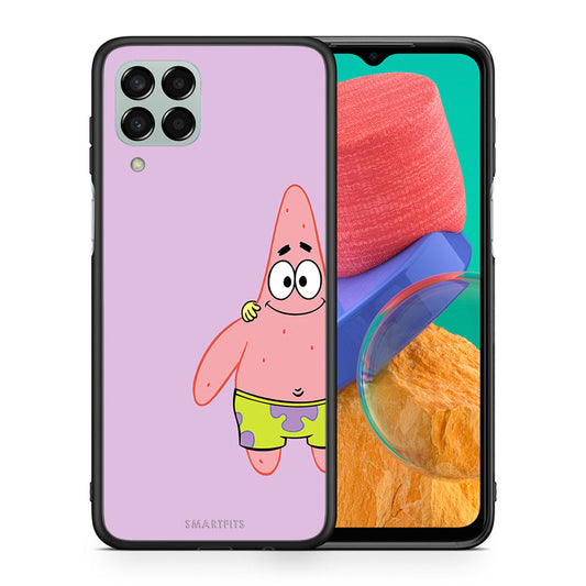 Θήκη Samsung M33 Friends Patrick από τη Smartfits με σχέδιο στο πίσω μέρος και μαύρο περίβλημα | Samsung M33 Friends Patrick case with colorful back and black bezels