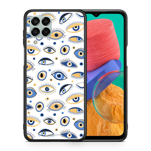 Θήκη Samsung M33 Ftou Ftou από τη Smartfits με σχέδιο στο πίσω μέρος και μαύρο περίβλημα | Samsung M33 Ftou Ftou case with colorful back and black bezels