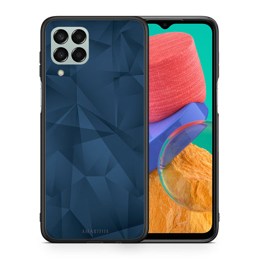 Θήκη Samsung M33 Blue Abstract Geometric από τη Smartfits με σχέδιο στο πίσω μέρος και μαύρο περίβλημα | Samsung M33 Blue Abstract Geometric case with colorful back and black bezels