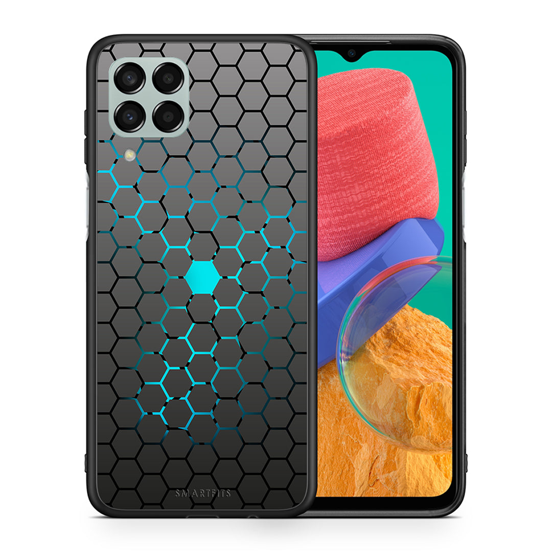 Θήκη Samsung M33 Hexagonal Geometric από τη Smartfits με σχέδιο στο πίσω μέρος και μαύρο περίβλημα | Samsung M33 Hexagonal Geometric case with colorful back and black bezels